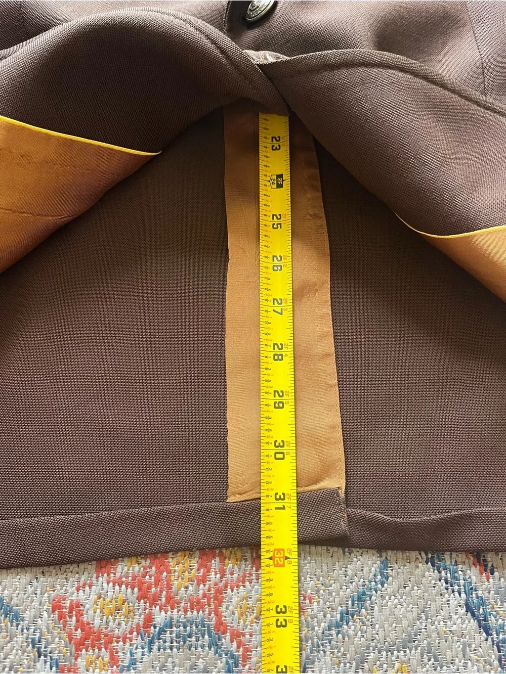 Men's Brown Two-Button Blazer with Gold Lining Botany 500 Size See Photos*